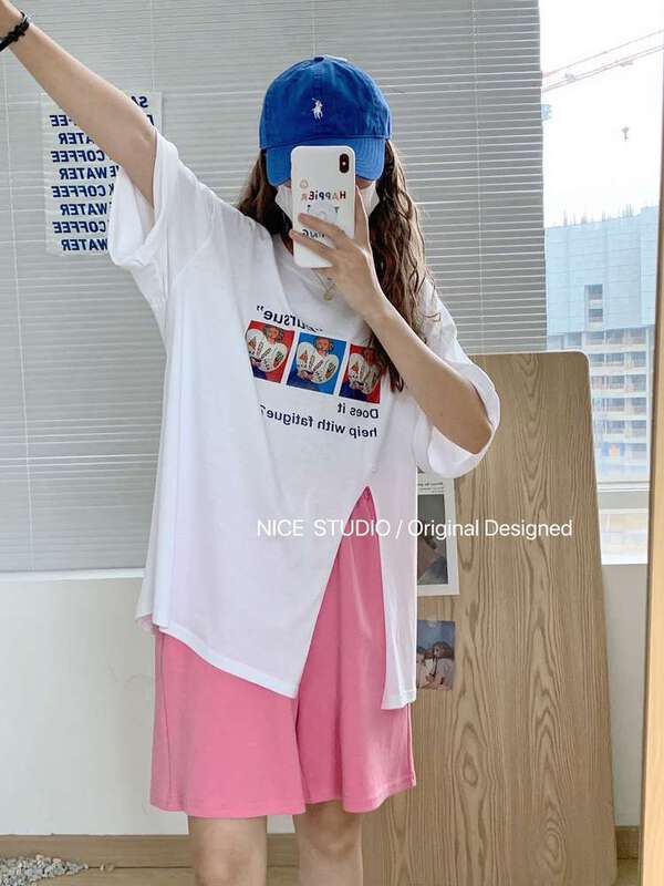 [naisijia] cartoon printed loose and versatile short sleeve T-shirt 9013-1\zjy