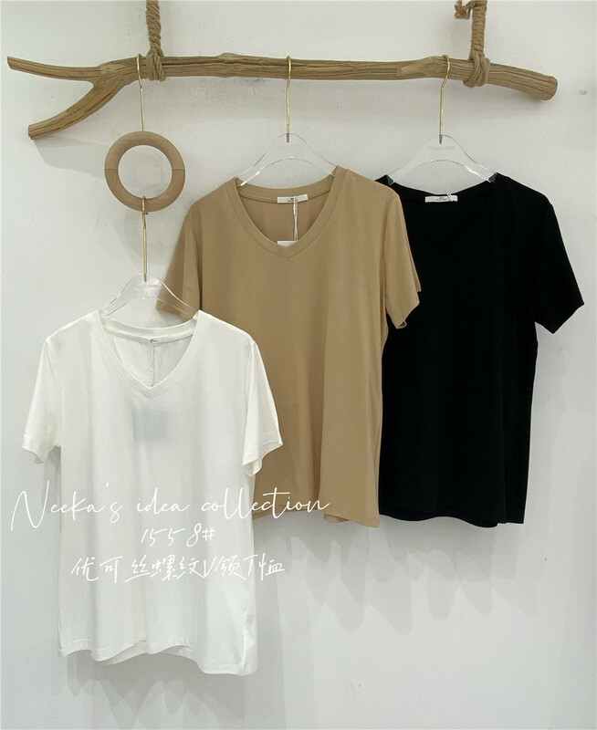 [n.i.c] V-neck casual simple short sleeve T-shirt 1558\ll