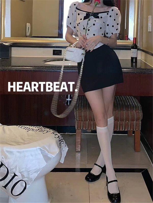 [hearteat] Polka Dot short sleeve pullover shirt 5100\zjy