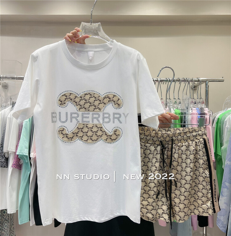 [NN] Korean paste cloth x hot drill letter short sleeve T-shirt ys1-7512\xyy