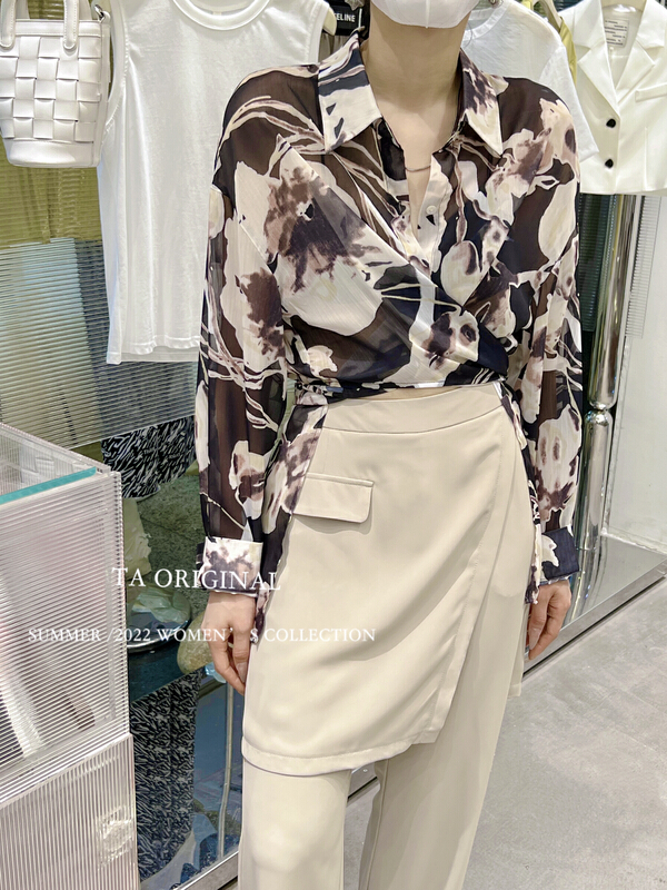 [TA] trendy floral lace up sunscreen shirt 5513\ll