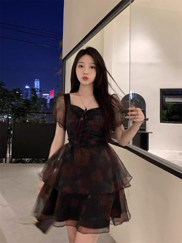 [Kiki studio] sweet and spicy French retro princess dress 6063\hjy