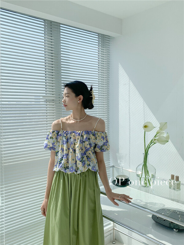 In early summer! [OP one piece] Korean version little woman floral short shirt 60078\hjy