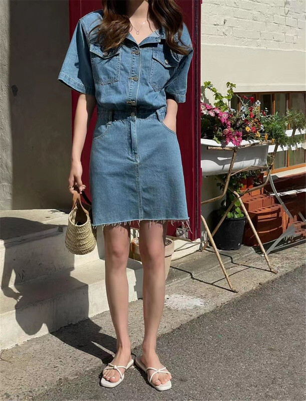 [OA] Korean fashion versatile denim dress 1292\xyy