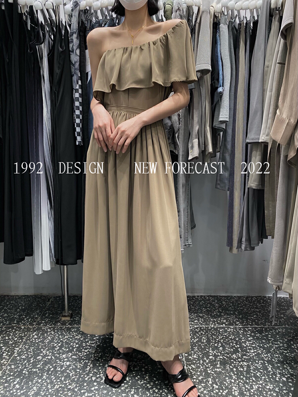 [1992] simple solid medium length skirt 3782\l