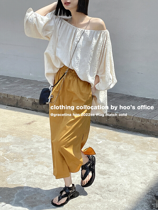 [gracetina Hoo] straight slit casual skirt bq2164\zxl