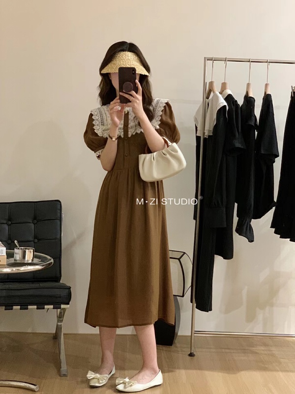 [m.zi studio] Korean style patchwork color contrast dress 16133\hbx