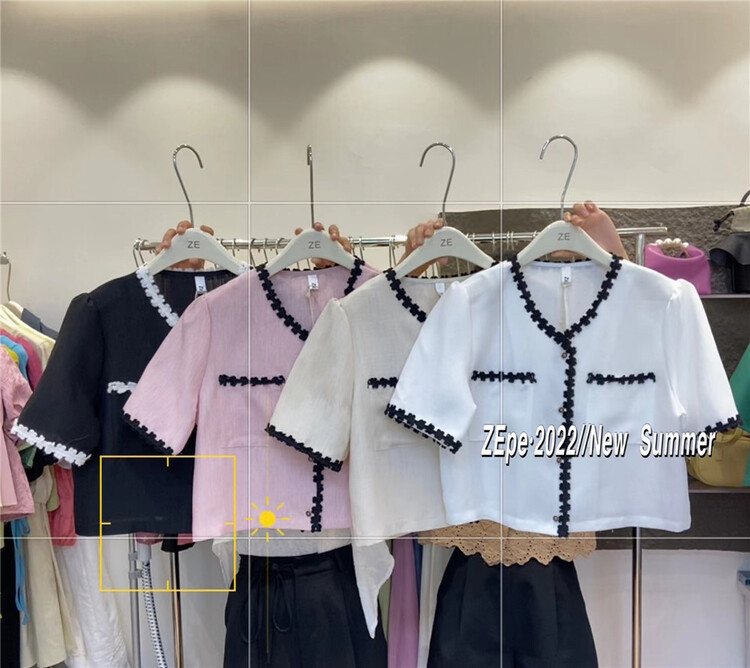 [Ze] single breasted color matching comfortable shirt (only selling shirts) 8656\ll