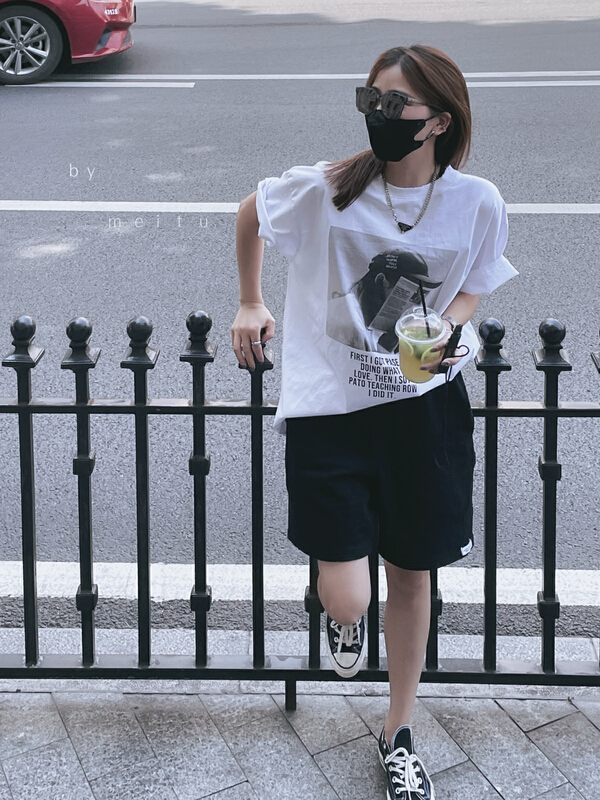 [bobo1972] neutral high quality large short sleeve T-shirt 227989-a\ozq
