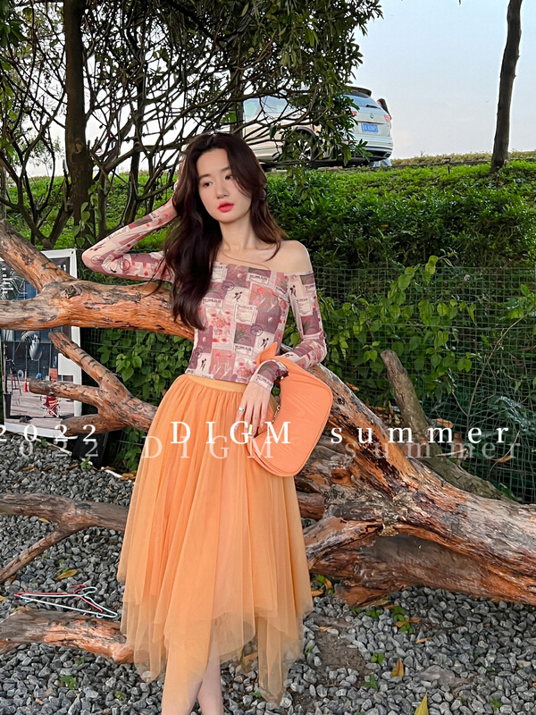 【 digm 】 French irregular mesh skirt 1931-1\zxx