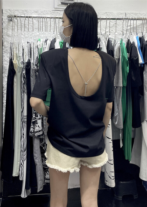 [naisha SDD] solid color versatile Korean Short Sleeve T-shirt 8250\wtt