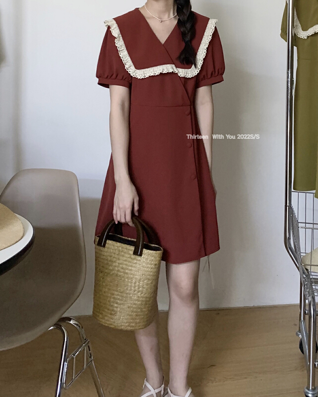 [thirten 13] Korean Lapel lace dress 1732\xyy