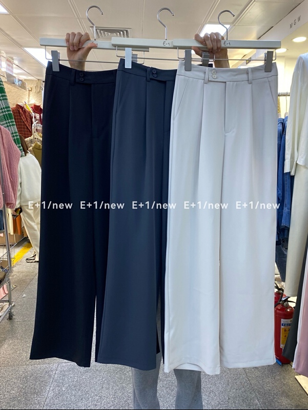 Original price 55.67! [e+1] simple solid color versatile casual pants y6001\xyy