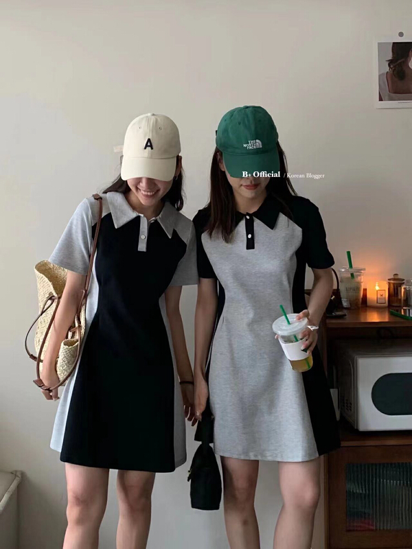 [B plus] color blocking fashion loose dress 22-4019-2\hbx
