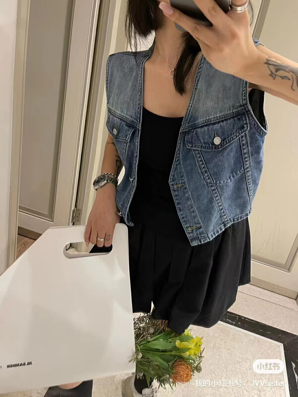 [jvv sister] gradient casual denim vest 82328\zxl