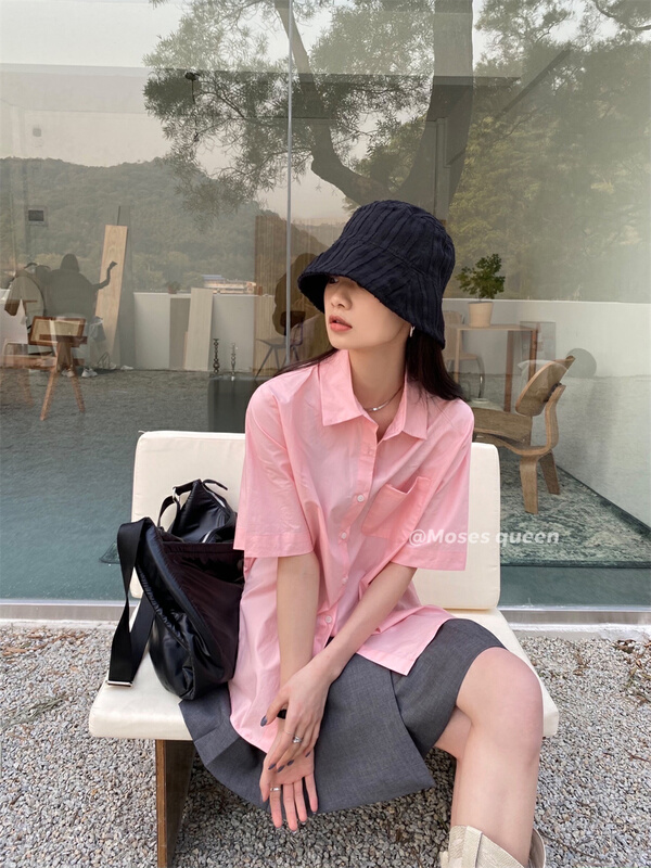 New year in early spring! [moss queen] commuter versatile solid shirt 21055\xyy