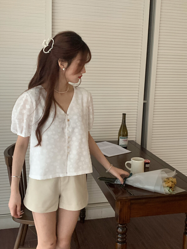 [as] sweet and gentle three-dimensional small flower shirt 2241\hjy