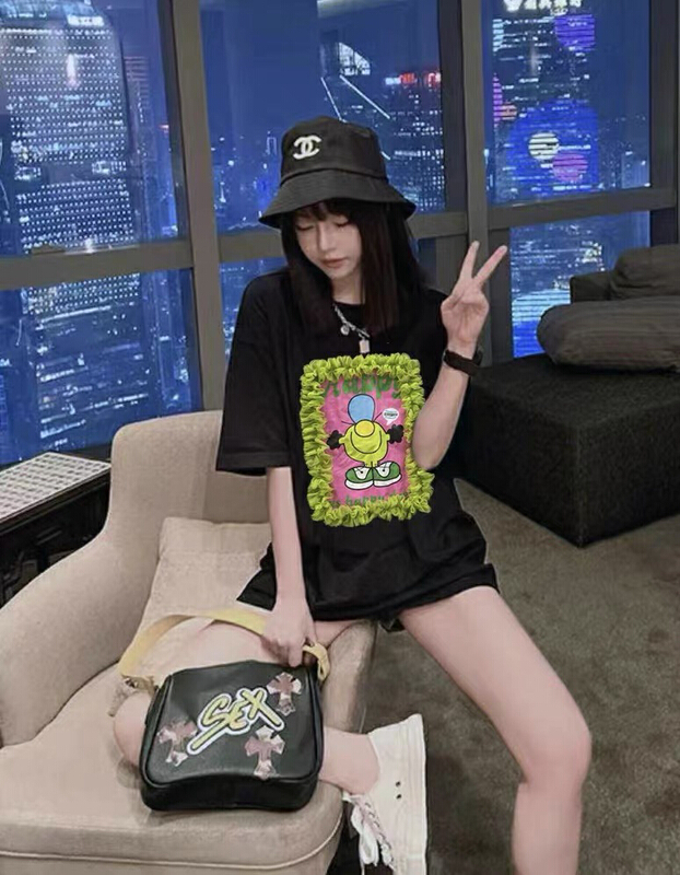 [gdgd] summer new lace design Short Sleeve T-shirt 1950\wtt