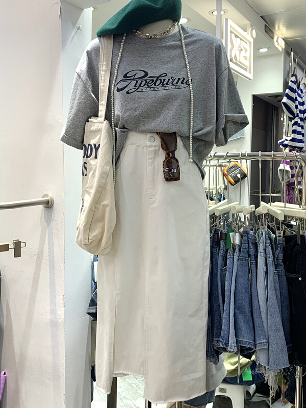 [Chenyi] fashion high waist thin denim skirt (only selling skirt) 1673\xyy