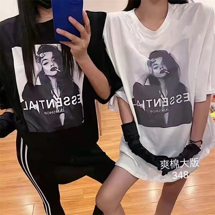 [Huan Zhuoer] Korean print short sleeve T-shirt 348\l