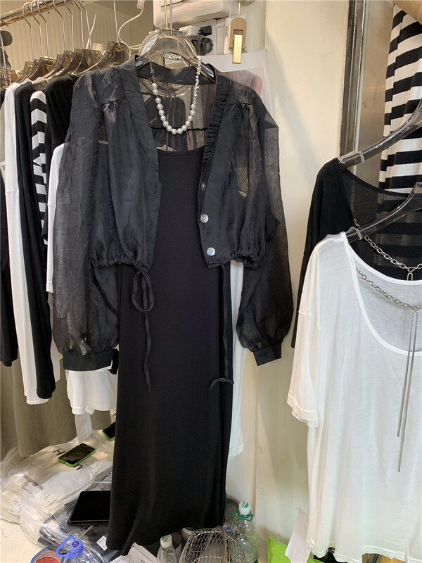 [h · l] French long suspender dress + breathable loose sunscreen suit 8855\pcz