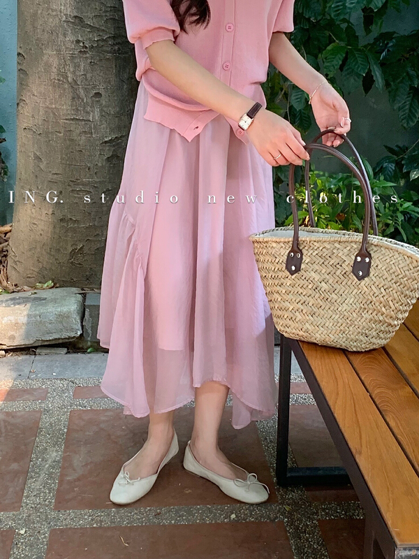 [ing] French soft chiffon skirt 7812