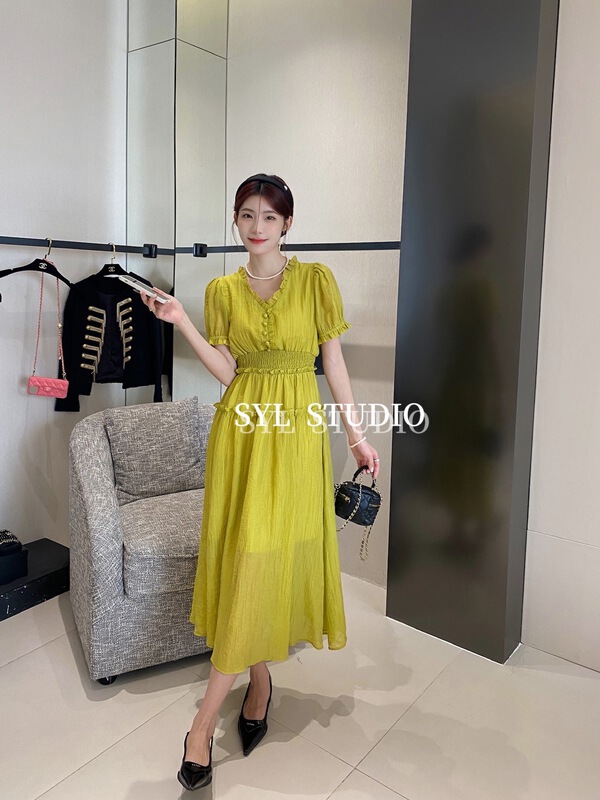 [SYL] V-neck slim dress 5277\l