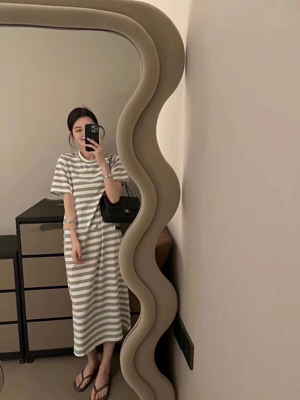 [lidada] striped loose fit dress 3026\hbx
