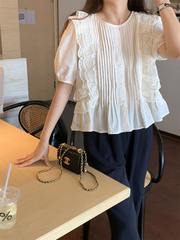 [Sicily] gentle heavy industry lace button up shirt 21283\xj