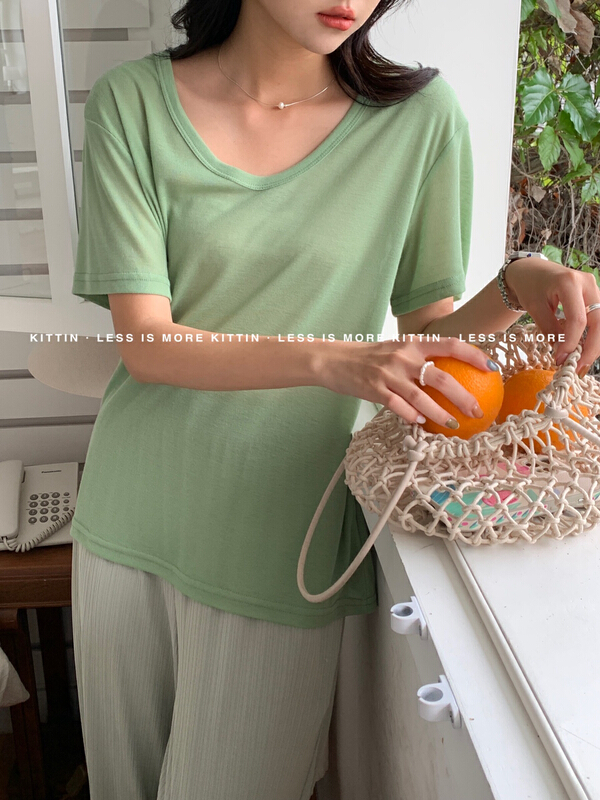 [Kittin] Korean simple short sleeve T-shirt short sleeve T-shirt 368