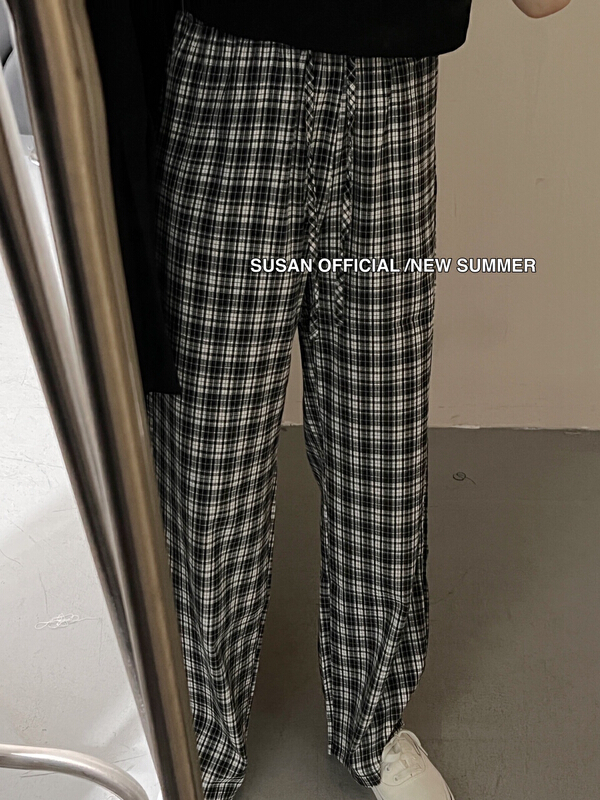 【 Susan 】 commuter Plaid fashion casual pants 18370\lsw