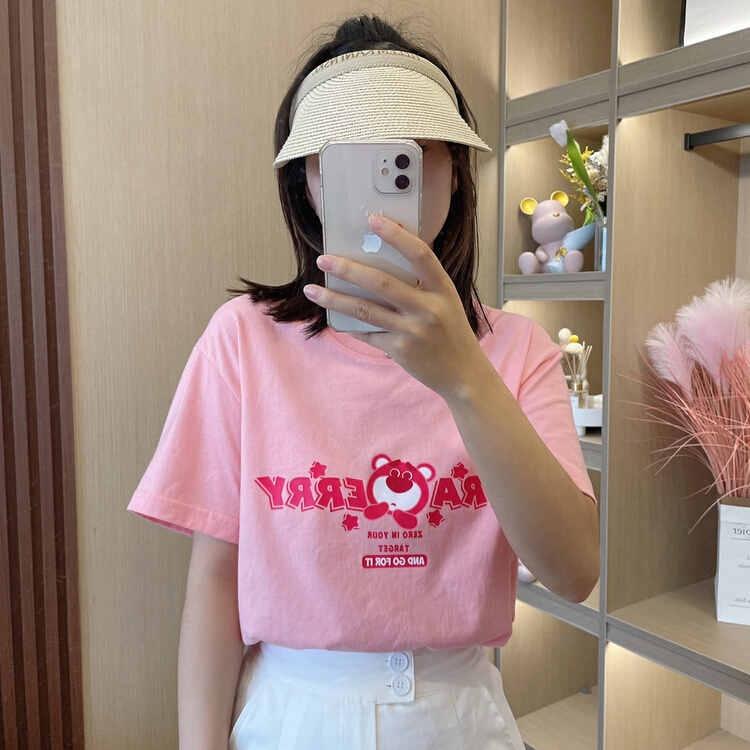 [miss Xixi] round neck print versatile Casual Short Sleeve T-shirt 1399\l