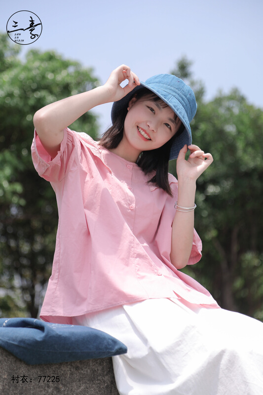 [original three element clothes] simple casual shirt 77225