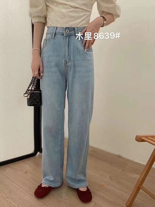 [jiajiatmmt wooden lining] loose and thin wide leg jeans 8639\l