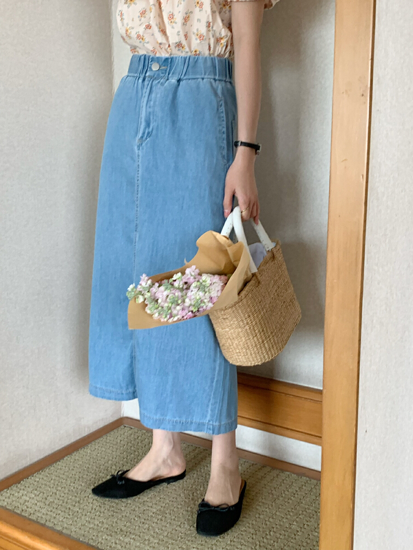 [meet me] fashion slim mid length skirt 61301\ll
