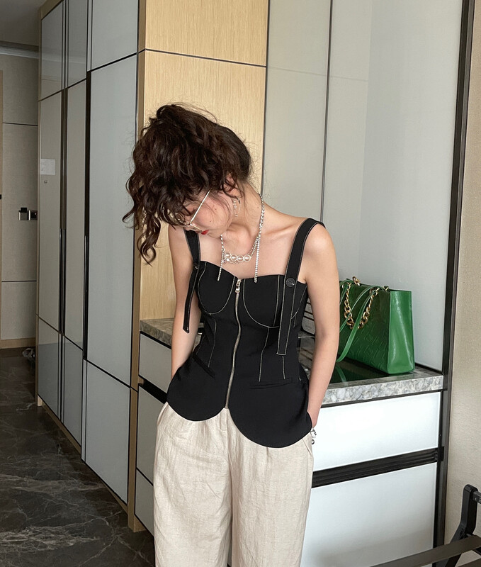 [Bella Bella] sleeveless solid vest / sling 8177\wtt