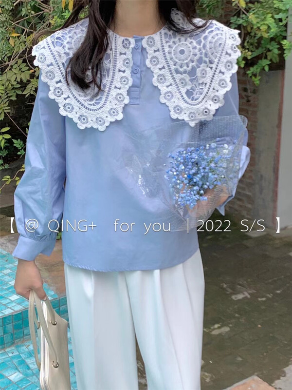 Original price 58.65! New year in early spring! [qingqingjia] Korean version baby collar age reducing shirt 2007\xyy