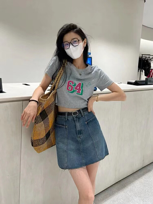 [Dido] simple and versatile fashion denim skirt (with belt) 1625\lsw