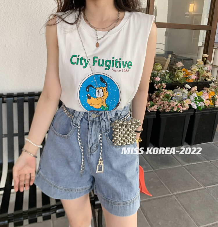 [Miss Korea] cartoon hook repair versatile vest / sling 6811\hbx