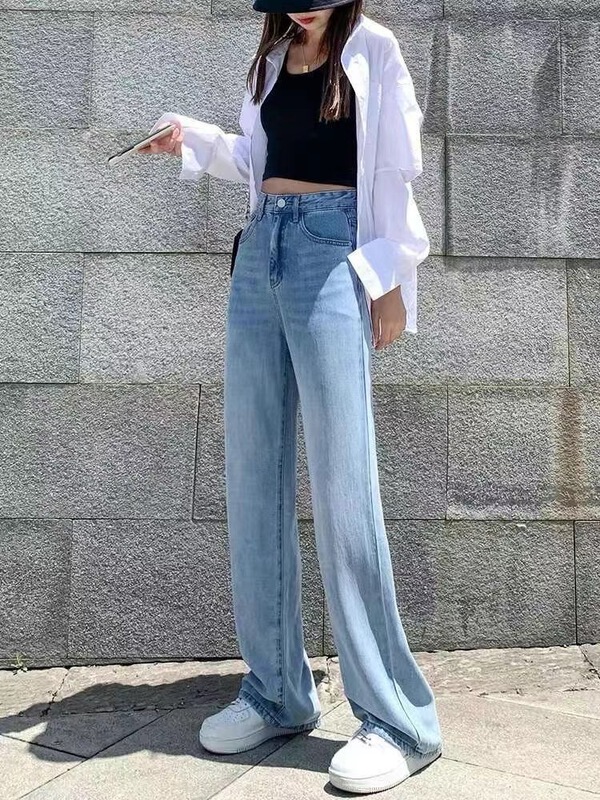 [x2 square] one button comfortable Korean jeans ys1-5067\ll