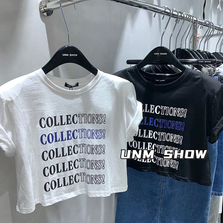 [UNM show] letter print fashion short sleeve T-shirt 6312\wtt