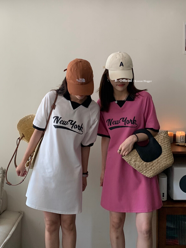 [B plus] Korean casual English alphabet dress 22-9512-2\hbx