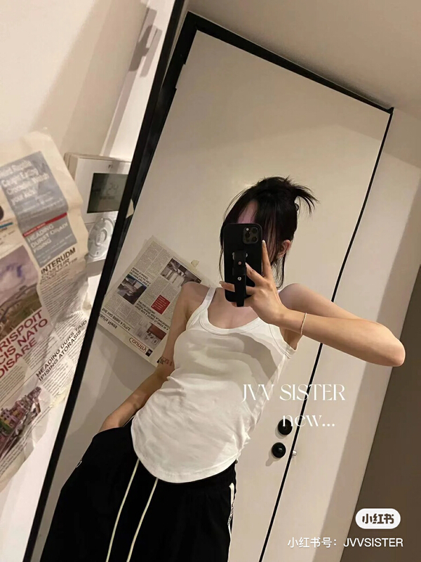 [Maomao] letter versatile short vest / sling 803\wtt