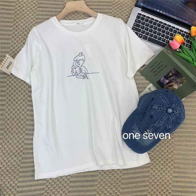 [one seven] little boy's simple stroke versatile short sleeve T-shirt 607\xyy