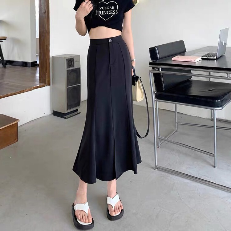 [77.shop] solid color versatile split skirt 9219\wtt