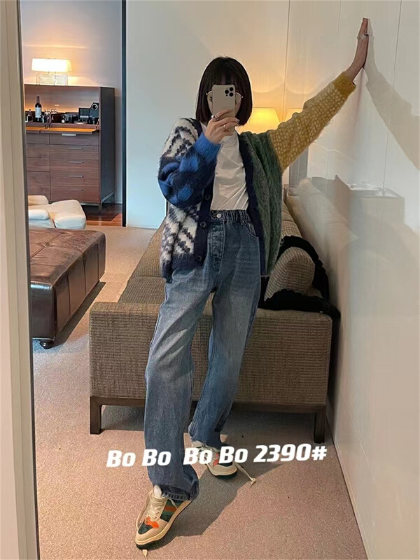 New year in early spring! [Bobo] Korean wide leg versatile jeans 2390\cqw