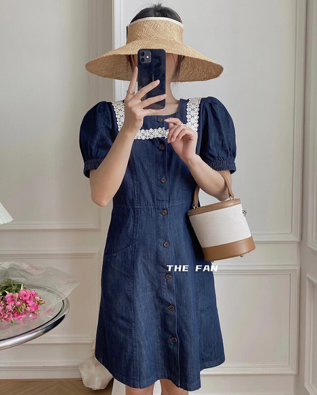 [the fan] lace splicing skinny denim skirt 501029\pcz