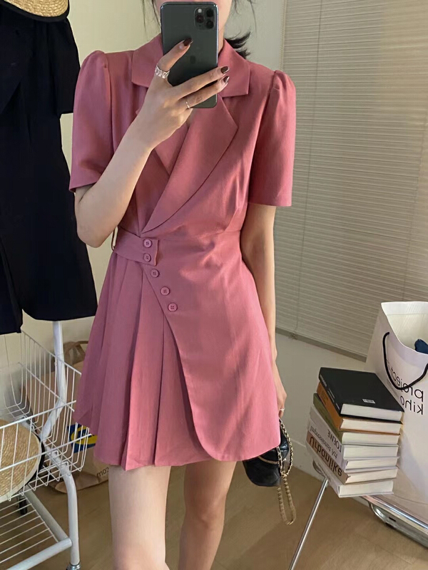 [jun.t] temperament, design sense, niche, thin dress 6165\pcz