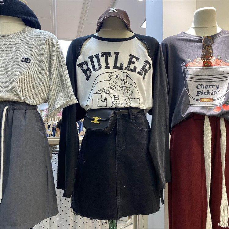 [IU room] Korean hollow out bear long sleeve T-shirt ys1-6086\xyy