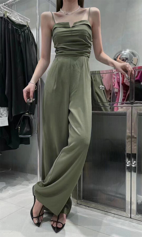 [top] high waist fashionable suspender Jumpsuit 9256\zjy
